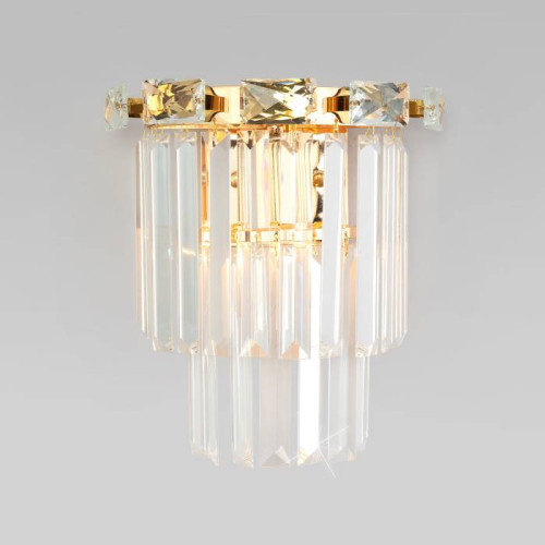 Настенное бра Eurosvet Elegante 10130/1 золото/прозрачный хрусталь Strotskis