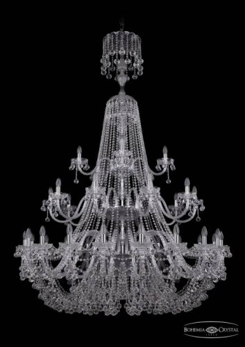 Подвесная хрустальная люстра 1409 Bohemia 1409/20+10+5/530/XL-203/3d Ni