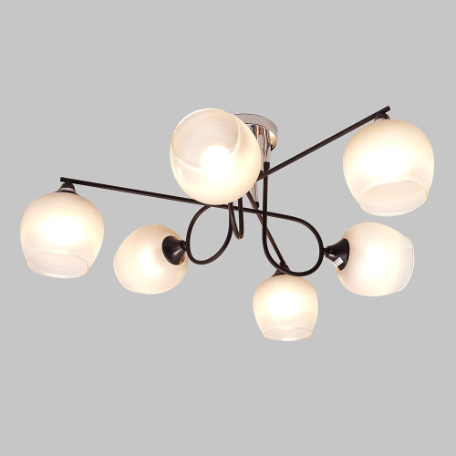 Люстра потолочная, 6*E27, черный+хром MD.4243-6-S-BK+CH