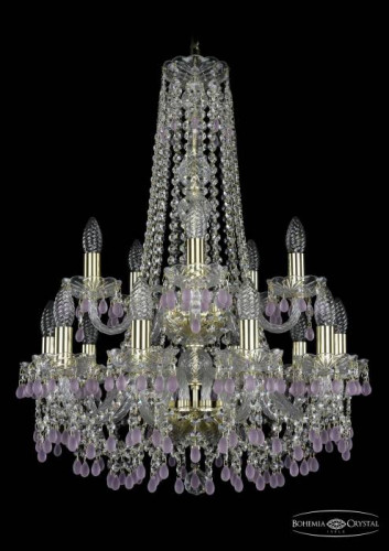 Подвесная хрустальная люстра 1410 Bohemia 1410/10+5/195/h-74/2d G V7010