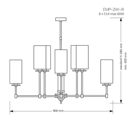 Потолочная люстра Kutek Empoli EMP-ZW-8(N)