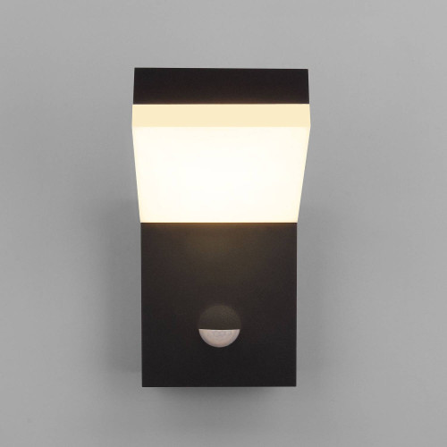 Уличный настенный светильник Elektrostandard Sensor 1541 TECHNO LED с датчиком движения 3000K Чёрный