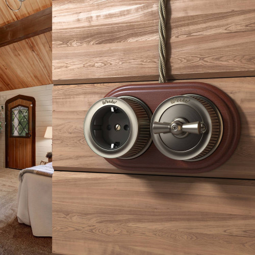 Розетка Werkel W5771012/ Розетка с заземлением (бронзовый) Ретро