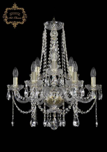 Подвесная хрустальная люстра 11.12 Art Classic 11.12.6+3.195.h-63.Gd.Sp