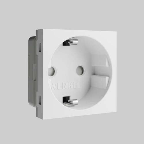 Розетка Werkel W1171160/ Модульная розетка с заземлением и шторками 45*45 (белый)