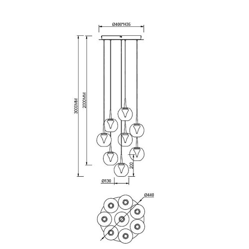 Светильник подвесной Mantra Andromeda 9079