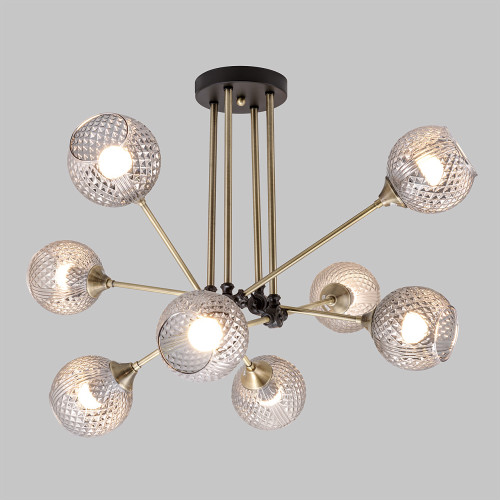 Люстра потолочная 8*Е27 MD.5299-8-S-AB+BK