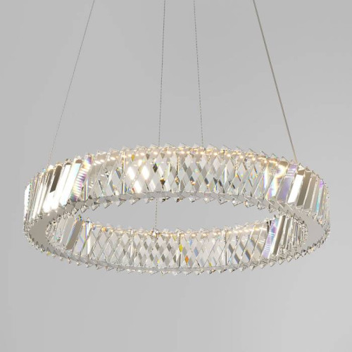 Подвесная люстра Eurosvet Solis 101004 LED никель хрусталь Strotskis