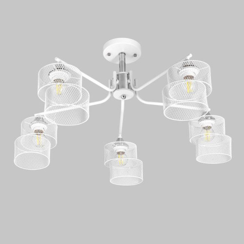 Люстра потолочная, 5*E27, белый+хром MD.4252-5-S-WH+CH