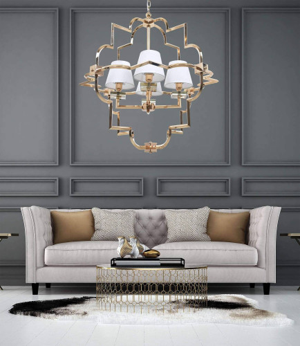 Подвесная люстра Lumina Deco Baltimore LDP 8020-4 GD+WT