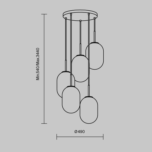 Светильник подвесной Freya Sharlot FR1012PL-05BS