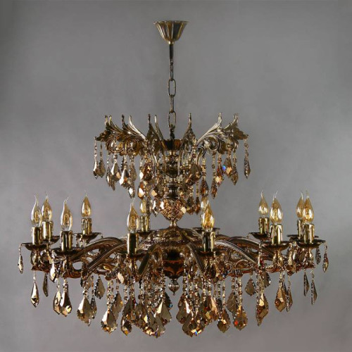 Подвесная хрустальная люстра Leon Ambiente 2128/12+12 PB Tear drop