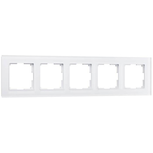 Рамка Werkel W0051105/ Рамка на 5 постов Favorit (белый матовый,стекло)