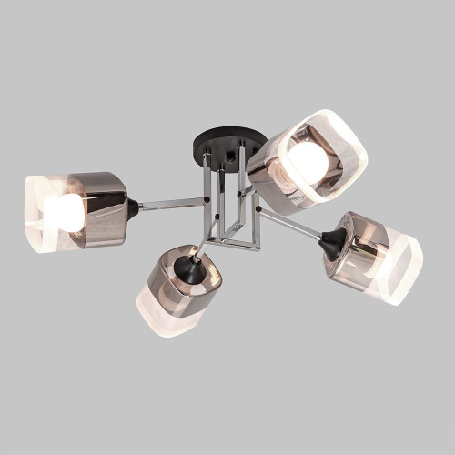 Люстра потолочная, 4*E27, черный+хром MD.2184-4-S-BK+CH