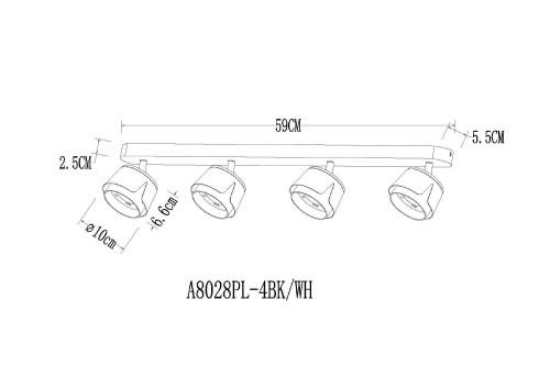 Светильник спот Arte Lamp Amaks A8028PL-4BK