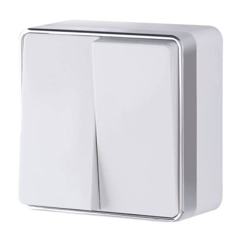 Выключатель Werkel Накладные механизмы Gallant белые W5020001/ Выключатель двухклавишный Gallant (белый)