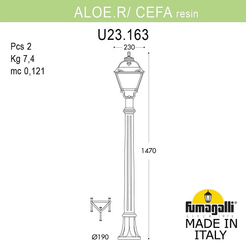 Уличный наземный светильник Fumagalli Cefa U23.163.000.BYF1R