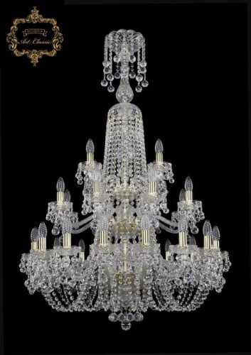 Подвесная хрустальная люстра 11.26 Art Classic 11.26.16+8+4.300.3d.XL-130.Gd.B