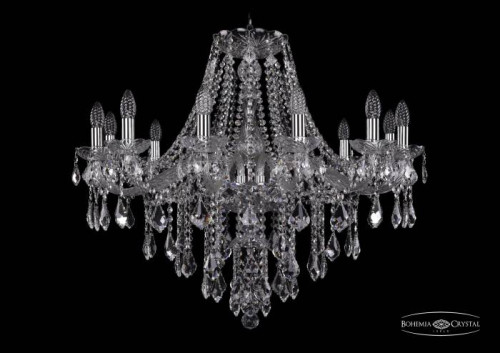 Подвесная хрустальная люстра 1415 Bohemia 1415/12/300 Ni Leafs