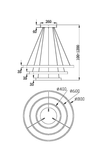 Подвесная люстра Maytoni Rim MOD058PL-L100B3K