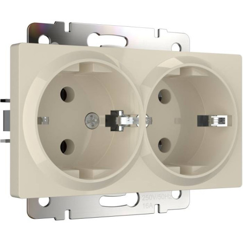 Розетка Werkel W1172003/ Розетка двойная с заземлением (слоновая кость)