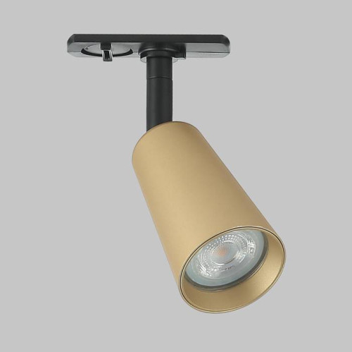 Светильник спот GU10 для трековой системы 1 фазный трек 220В, макс 50Вт, Черный/Матовое золото IL.0010.0015-BMG