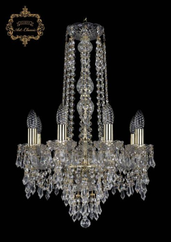 Подвесная хрустальная люстра 11.23 Art Classic 11.23.8.141.h-68.Gd.Dr
