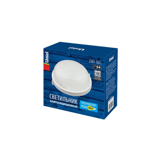 Уличный потолочный светильник Uniel UWL-R01 100W/E27 IP54 WHITE Круг