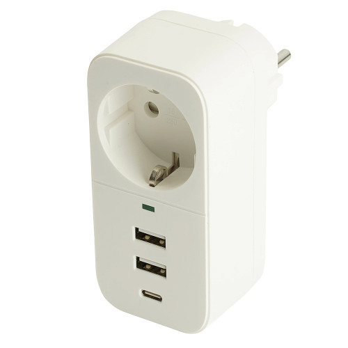 Сетевой фильтр 1-местный с/з, 250В, Stekker Nova 50142