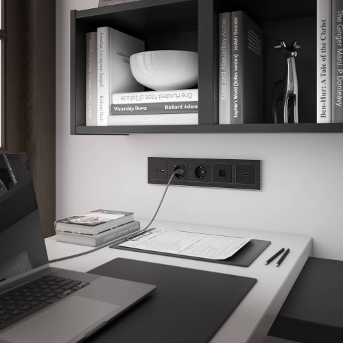 Розетка Werkel W1182008/ Телефонная розетка RJ-11 (черный матовый)