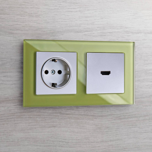 Розетка Werkel W1171106/ Розетка с заземлением и шторками (серебряный)