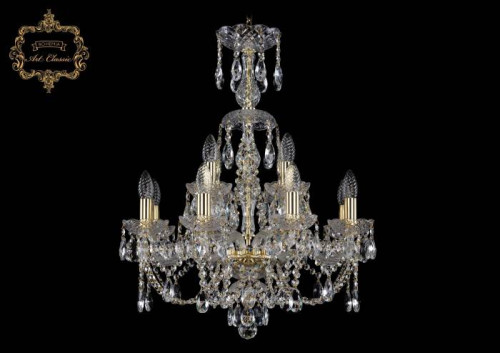 Подвесная хрустальная люстра 11.21 Art Classic 11.21.8+4.200.XL-67.Gd.Sp