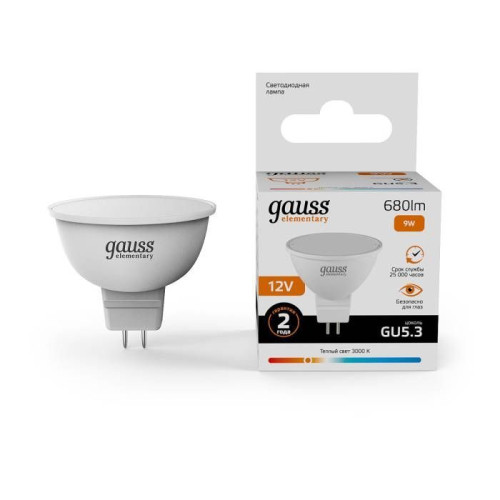 Лампочки Gauss 11519 (GU5)  (9Вт)  (3000K) 