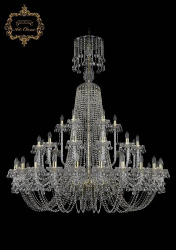 Подвесная хрустальная люстра 11.26 Art Classic 11.26.24+12+6.530.XL-168.Gd.B