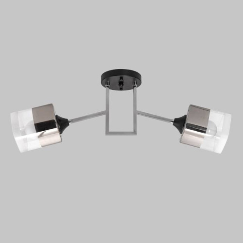 Люстра потолочная, 2*E27, черный+хром MD.2184-2-S-BK+CH