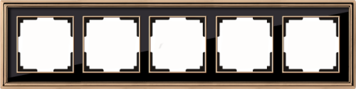 Рамка Werkel Palacio золото/черный WL17-Frame-05/ Рамка на 5 постов (золото/черный)