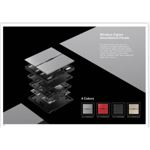 Смарт выключатель беспроводной (Zigbee) iLEDEX TECHNICAL VISION48/22 SP 48V-4-BK