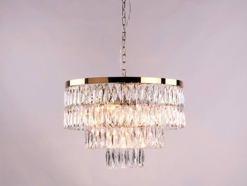 Подвесная хрустальная люстра 10120 Newport 10125+5/C gold