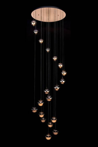 Люстра каскадная LEON Jelly LE7711/19 Gold/Black Chrome