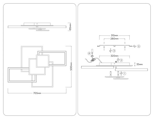 Потолочная люстра Ambrella Disk FA1031
