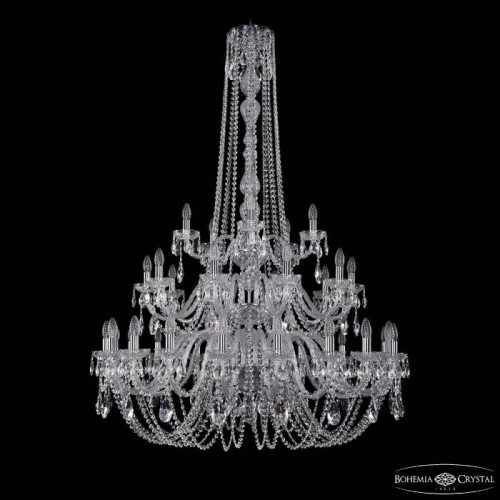 Подвесная хрустальная люстра 1402 Bohemia 1402/20+10+5/400/h-158/3d Ni