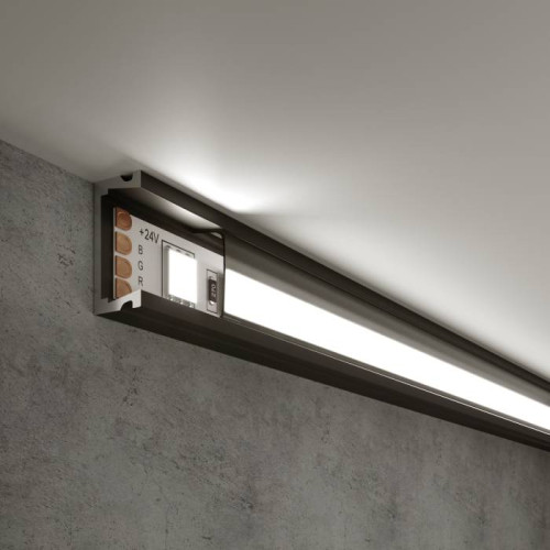 Профиль Elektrostandard LL-2-ALP006 LL-2-ALP006 Накладной алюминиевый профиль черный/черный для LED ленты (под ленту до 11mm)