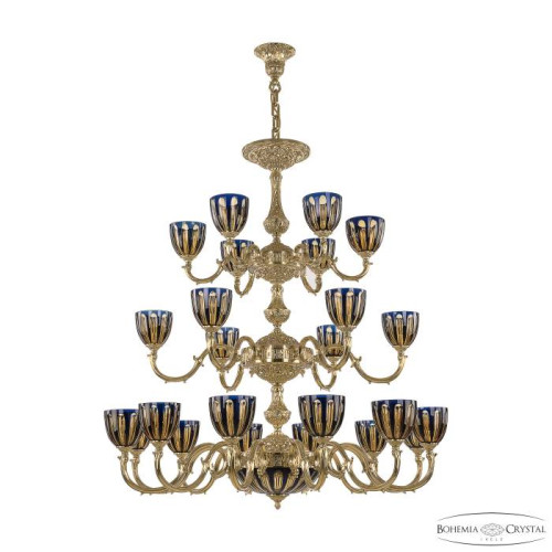 Подвесная люстра Bohemia 7201 72101P/12+6+6/360/3d G P1 U Amber-Blue/H-1H