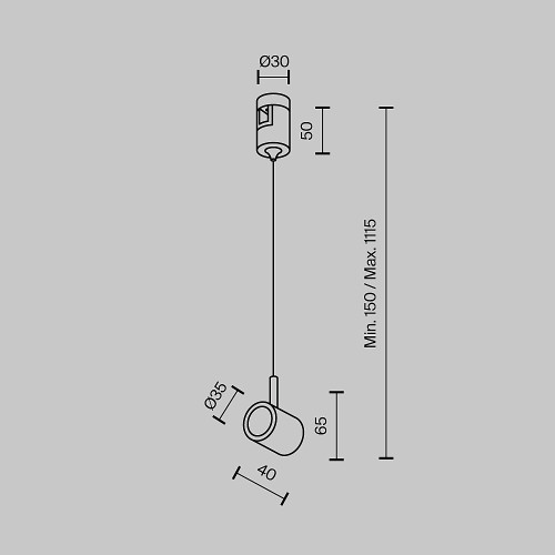 Коннектор с тросовым подвесом Tau в шинопровод Flarity Maytoni Tau TRA154SW-1B