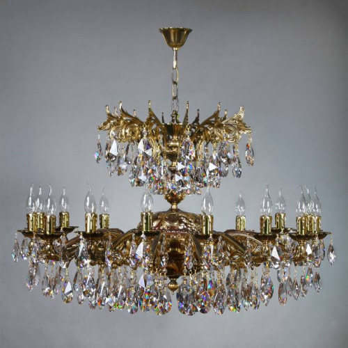 Подвесная хрустальная люстра Leon Ambiente 2128/16 PB Tear drop