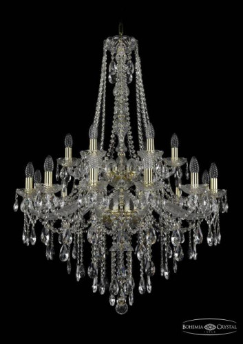 Подвесная хрустальная люстра 1415 Bohemia 1415/12+6/300/h-112/2d G