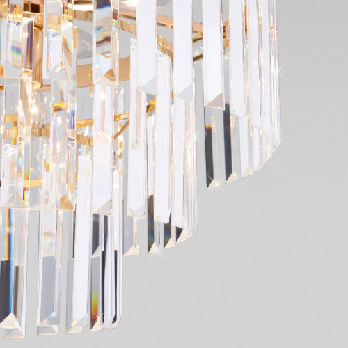 Подвесная люстра Eurosvet Elegante 10130/8 золото/прозрачный хрусталь Strotskis Smart