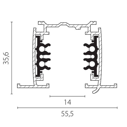 Шинопровод Lightstar Quattro-Dali 503038-R-DALI