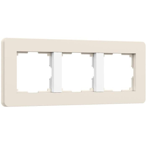 Рамка Werkel Split айвори/белый, soft-touch W0033066/ Рамка на 3 поста Split (айвори/белый, soft-touch)