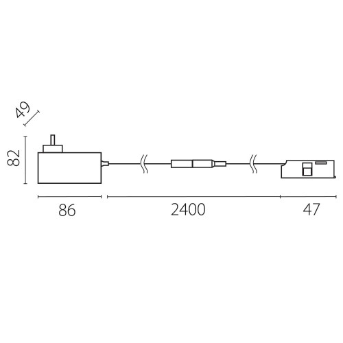 Блок питания 24V (в розетку) с подводом питания(506005+506197) к трекам Lightstar Linea LP48W506197